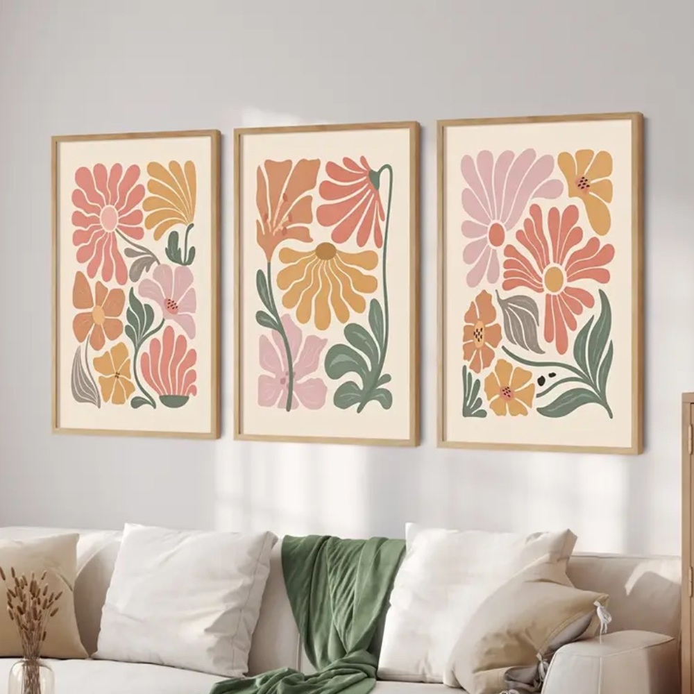 SOLD Boho Floral Wall Decor Set